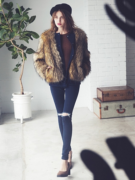 ファーコンビブルゾン