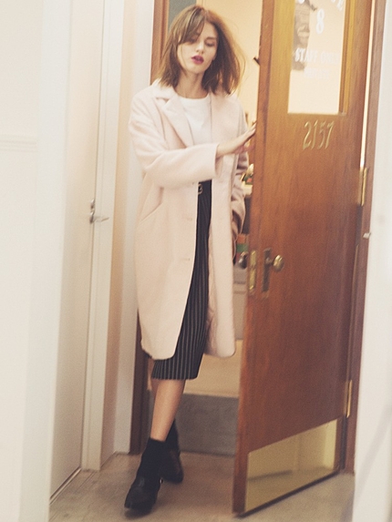 EMODAピンストライプミディSK