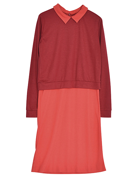 バイカラーレイヤーワンピース