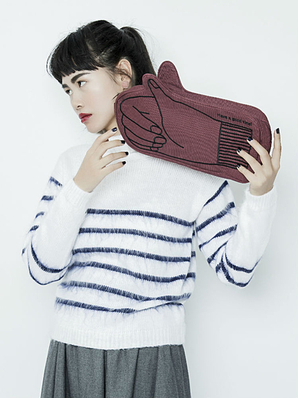 merry jenny【casual】raisedボーダータートルニット