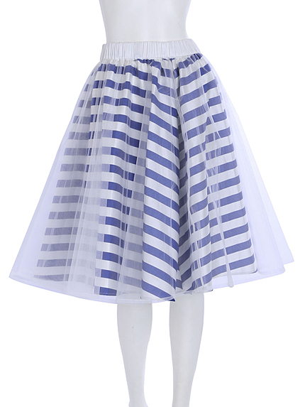 【TC】リバーシブルチュールスカート　ブルー【2015春新作】