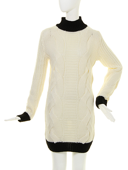 【FEMININE】MODERNケーブルニットワンピース