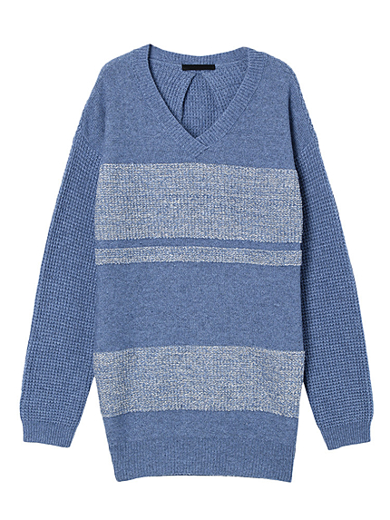 BORNYパイルボーダーニット