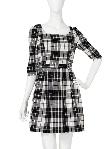 【dazzlin】チェック五分袖ワンピース
