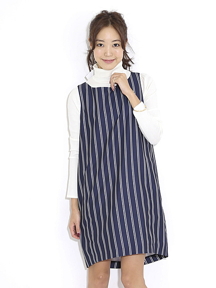 【dazzlin】ストライプコクーンワンピース