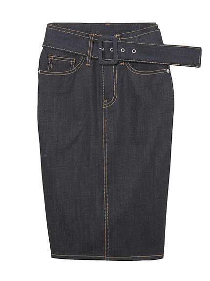 ベルト付デニムタイトスカート