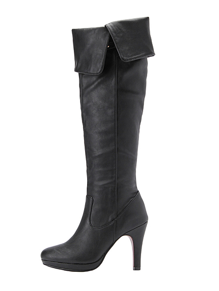 RUNWAY channel【vanitybeauty】スエードニーハイブーツ　BK