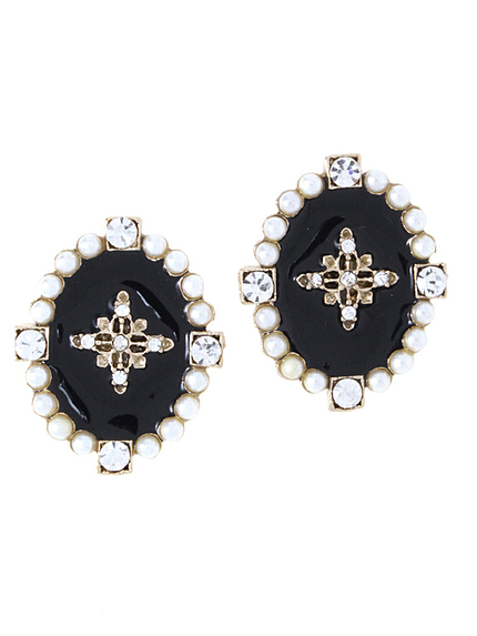 Ungrid【Lady】クロスモチーフパールピアス