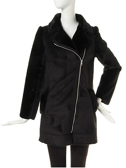 MURUAフェイクムートンロングライダースコート