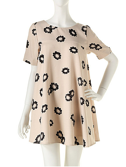 dazzlin【dazzlin】単色花柄ワンピース