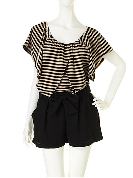 dazzlin【white】袖フリルコンビネゾン