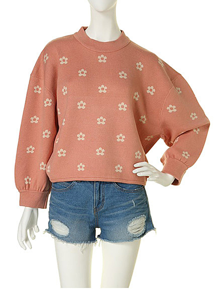 dazzlin【dazzlin】デイジー柄ニットTOPS（ピンク）