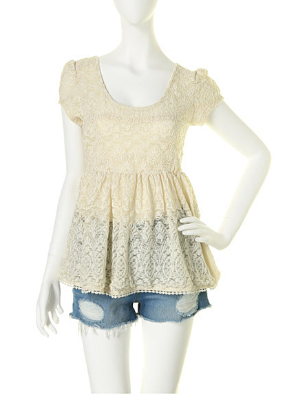 dazzlin【white】ジャガードレースチュニック