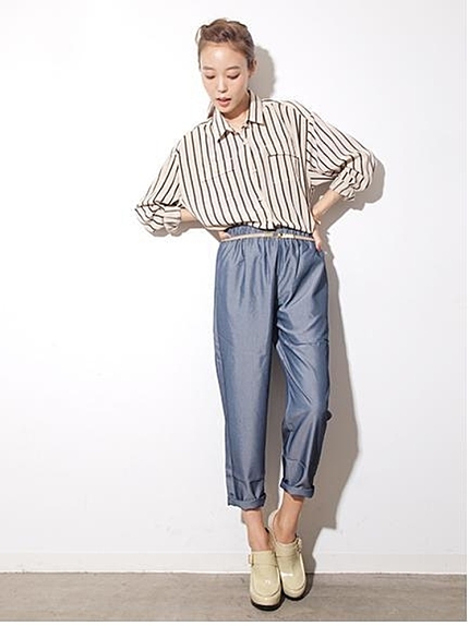 dazzlin【moi】ウエストゴム通勤パンツ