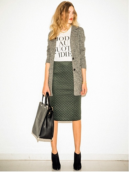 dazzlin【moi】キルティングペンシルスカート