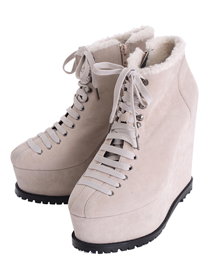 dazzlin【goods】ウエッジヒール編み上げブーツ