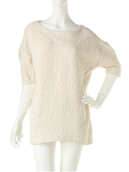 dazzlin【white】花柄キルティングエッグワンピース