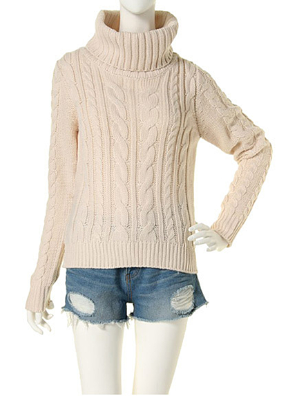 dazzlin【dazzlin】オフタートルケーブルニット