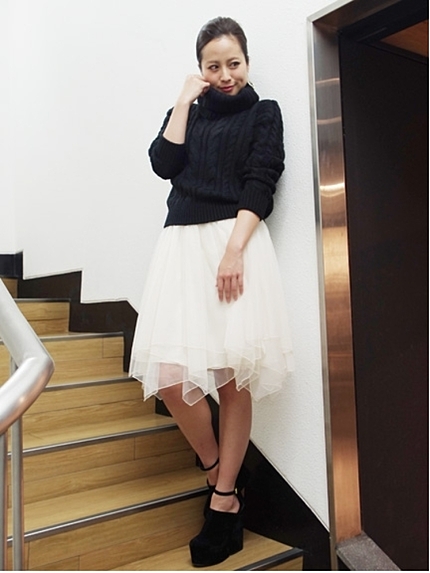 dazzlin【dazzlin】オフタートルケーブルニット