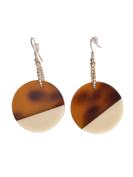 EVRISべっこうラウンドバイカラーピアス