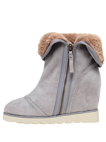 RUNWAY channel【Flapper】ファー付インヒールブーツ