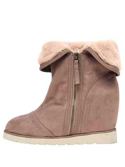 RUNWAY channel【Flapper】ファー付インヒールブーツ