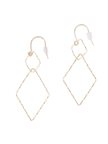 スリムダイヤフレームピアス