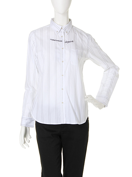 【R】フロントロゴストライプシャツ