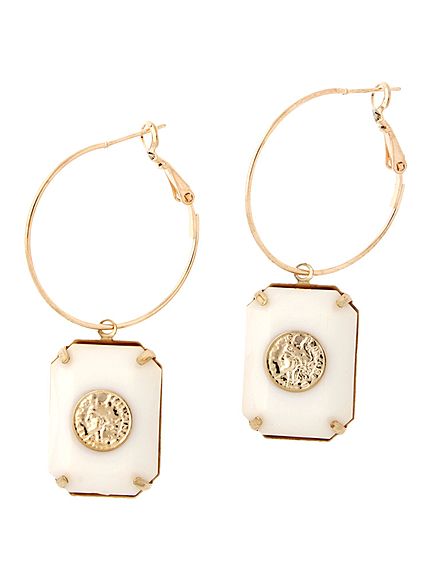 EVRISコインストーンフープピアス