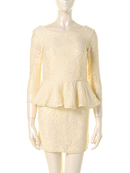 Chedel【Mary Coco.】レースペプラムショートトップス