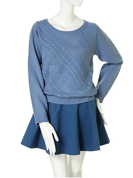 Littny【Littny】イレギュラーケーブルニットPO