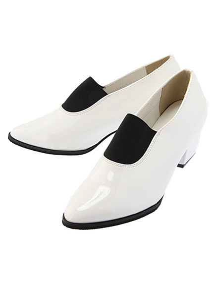 ラバーフロントカラーローファー