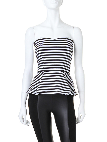 GYDA【CASUAL】ベアぺプラムボーダーTOPS