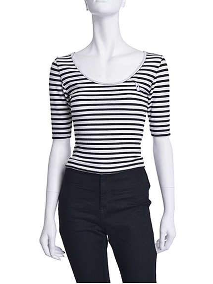 GYDA【GYDA】milk bottleテレコボーダーTOPS