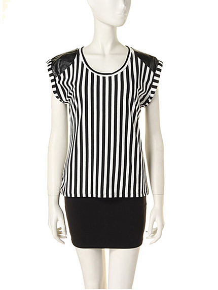 GYDAショルダーレザーストライプT/S