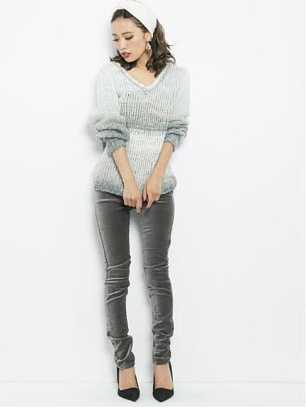 GYDAベロアカラースキニーPT