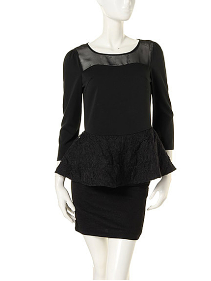 prix de fleur【prix de fleur】オーガンジーペプラムトップス