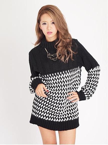 ChedelMIX KNITバイカラーOP