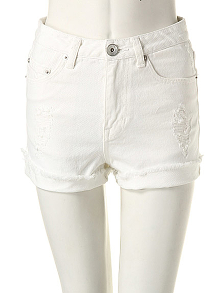 カラーダイハイウエストショートパンツ