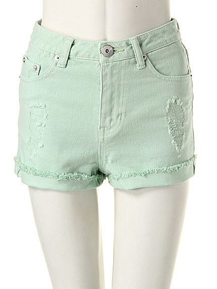 カラーダイハイウエストショートパンツ