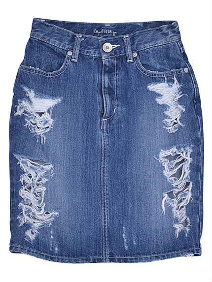 GYDA【CASUAL】ダメージデニムタイトSK