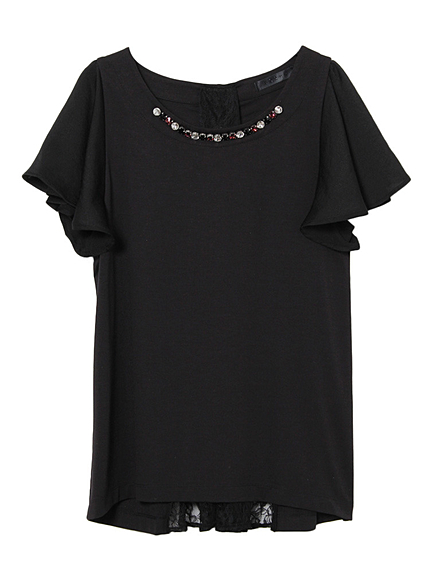 BORNYバックレースビジューTOP