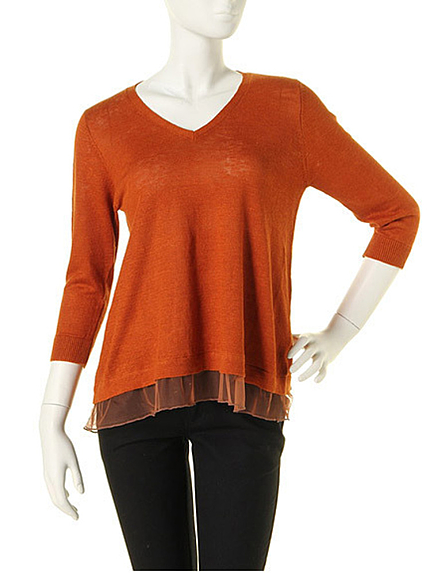 BORNYTRRAZZO DONNA Vネックニット