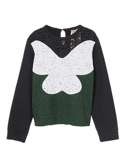 The Dayz tokyoNO21【N°21】BUUTTERFLY LACE Sweatshirt