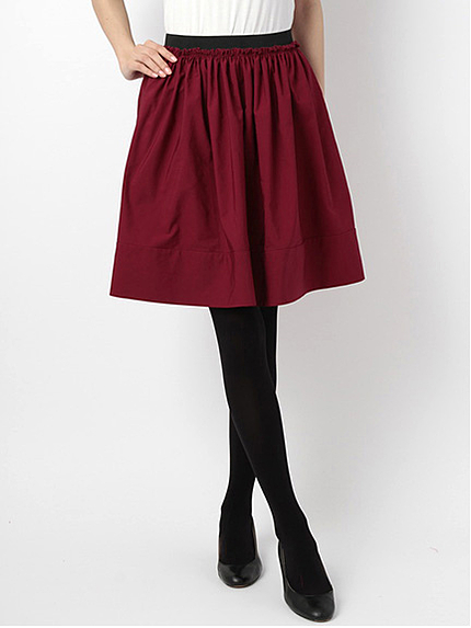 ・ひざ丈ギャザースカート