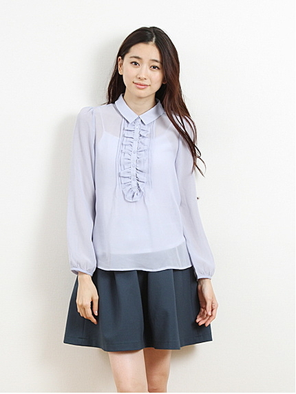 シフォンフリルブラウス