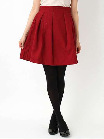 バックジップタフタミニスカート