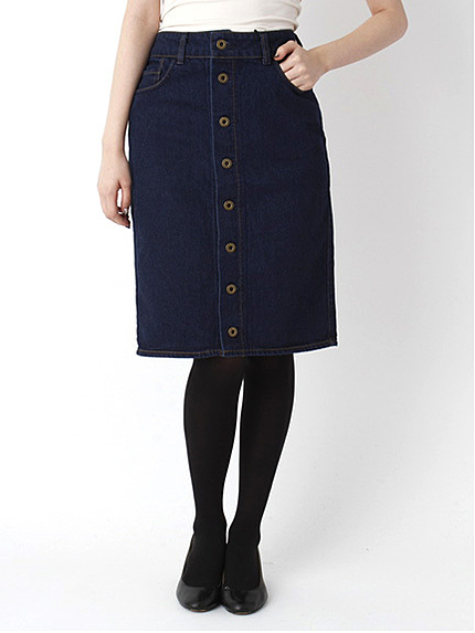 フロントタックデニムタイトスカート