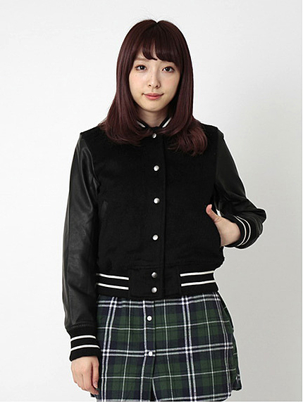 ・ショート丈スタジャンブルゾン