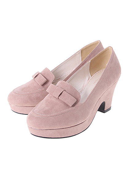 リボン厚底ローファー